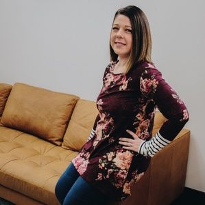 Contrasting Pattern Tunic - New With Tags